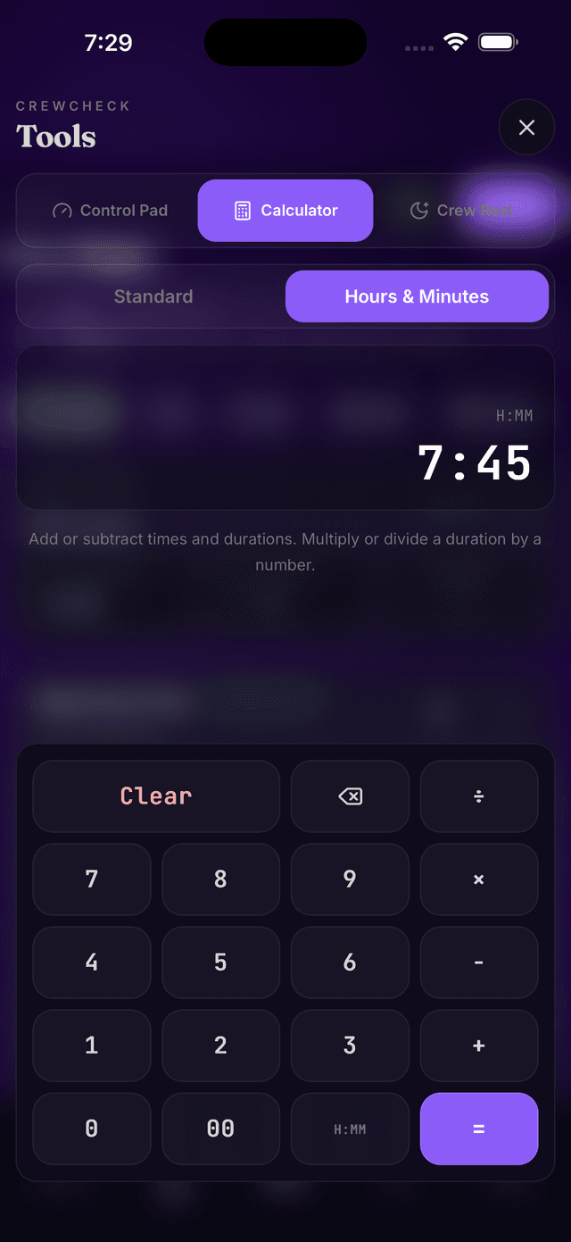 Hours and minutes calculator